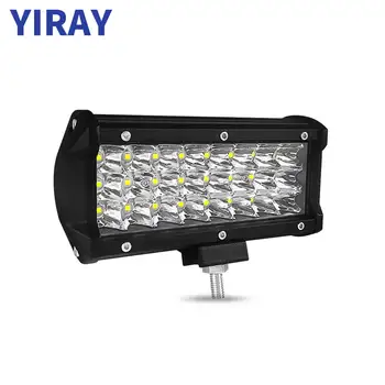 

YIRAY 7 inch 72W 6000k LED Strip Light LED Work Light Bar Light for Motorcycle Tractor Boat Off Road 4WD 4x4 Truck SUV ATV