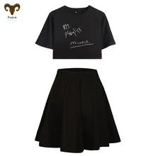 Frdun/костюм с короткой юбкой с принтом «Холодное сердце» для девочек, костюм из футболки и короткой юбки для девочек, Модный комплект из двух предметов, повседневный комплект, новинка года