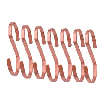 

10pcs Rose Gold Hooks Small Hanging Flat Hooks S-Shaped Hook Heavy-Duty S Hooks For Bathroom Clothes Towel Handbag Holder