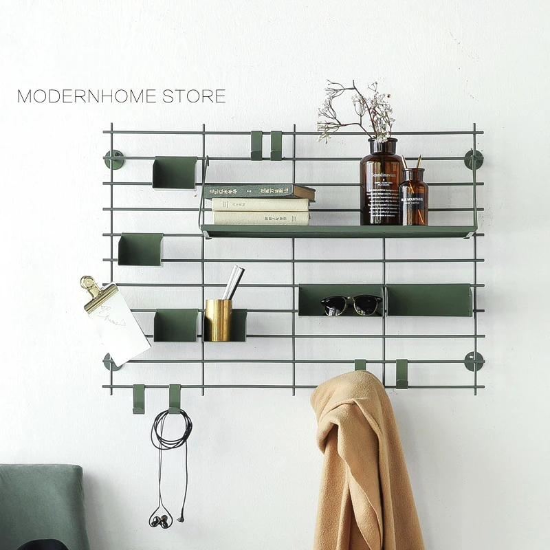 Fashion Modern Art White Wooden Wall Shelf Display Hanging Rack Storage FJ