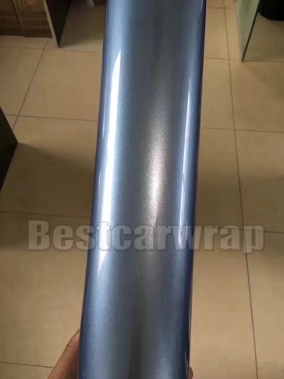 gloss metallic frosty blue car wrapping styling  (1)