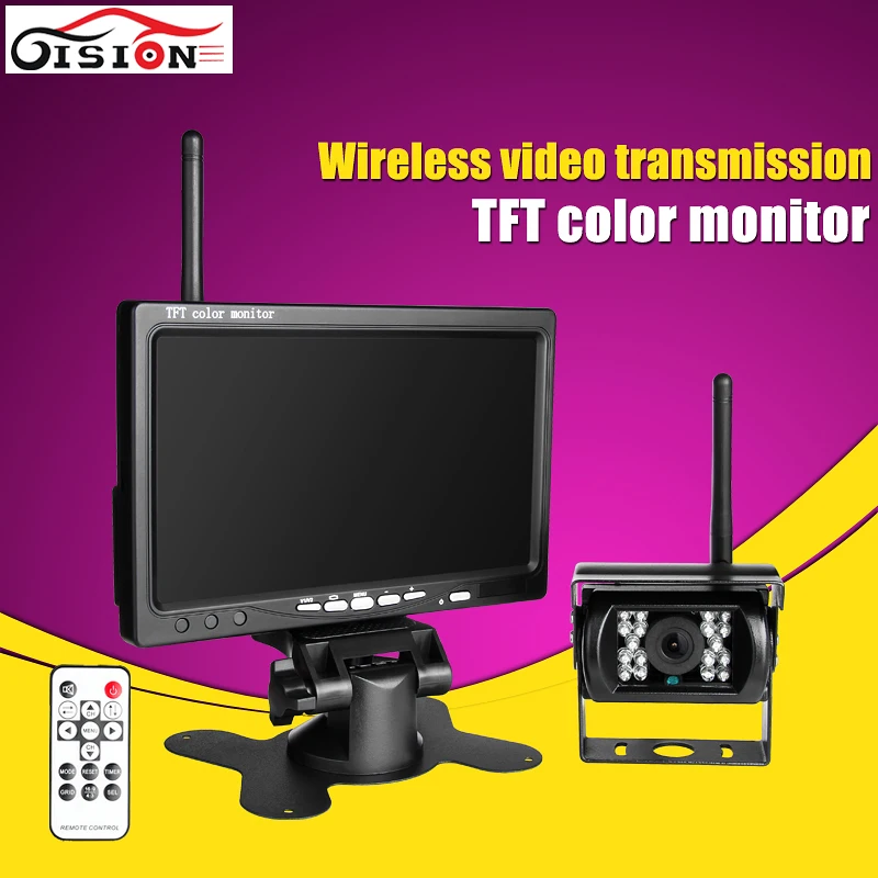 

Truck Vehicle Backup Wireless Camera & 7 inch HD Monitor IR Night Vision Parking Assistance Waterproof Rear View Camera