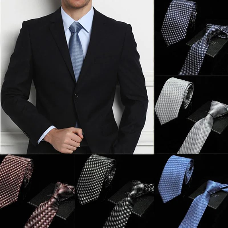 

5 styles of ties for men Solid color stripes flowers 7cm Jacquard tie accessories daily clothing Cravat wedding party gift