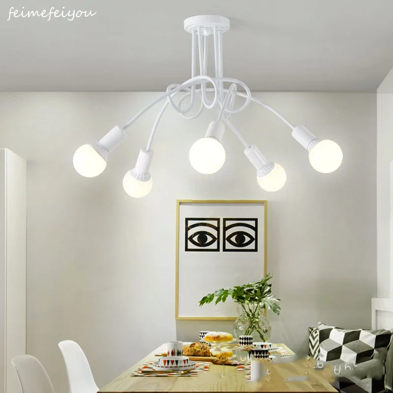 Us 35 78 25 Off Modern Ceiling Lights Living Room Bedroom Dining Room Lamp Nordic Simple Style Iron Metal Spray Painting Process Black White Red In