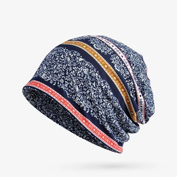 

2017, autumn and winter new cap cap cotton print, Korean version of windproof Baotou maternity cap