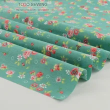 50 см x 160 см/шт синий зеленый цветок хлопчатобумажная ткань саржевого переплетения ткани одежды домашний текстиль лоскутная лоскутное платье шить постельные принадлежности тильда