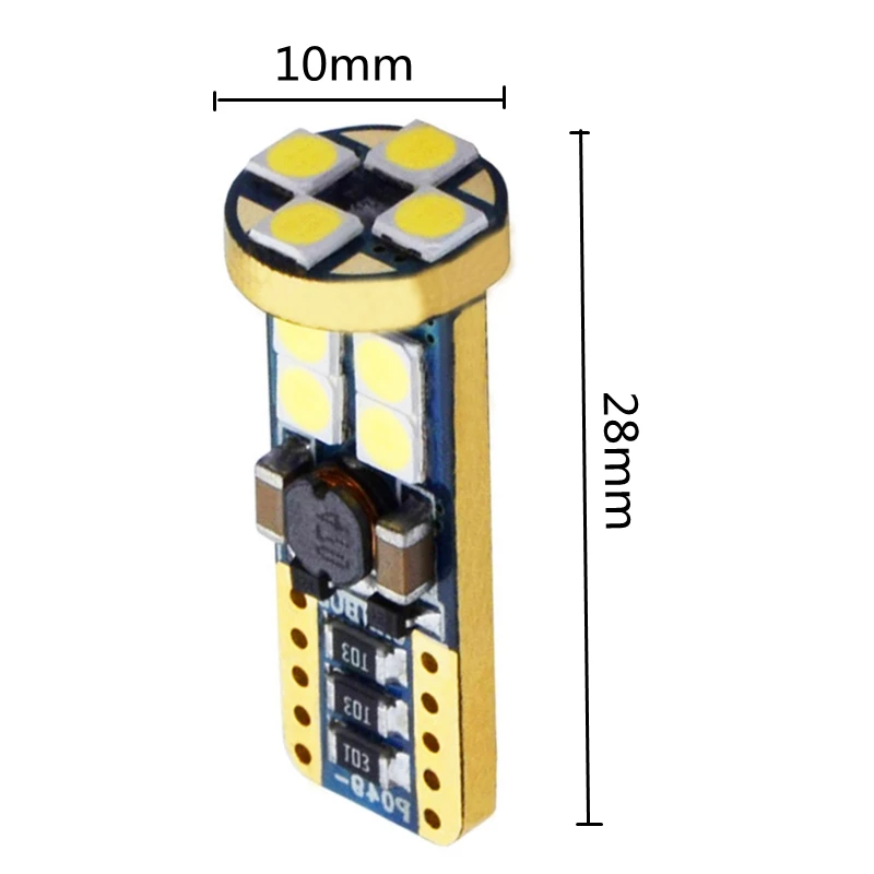 T10 W5W 12 SMD 3030 светодиодный автомобильный габаритный фонарь WY5W 12SMD светодиодный CANBUS без ошибок авто клиновидный задний фонарь белый желтый