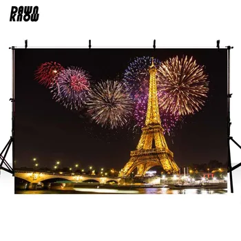 

DAWNKNOW Night View Vinyl Photography Background For Party Fireworks Polyester Backdrops For Wedding Photo Studio G169