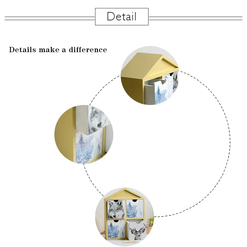 Настольный органайзер отделение Логические дом модель деревянный ящик для хранения косметических хранения Jewelry Box для друзей подарок