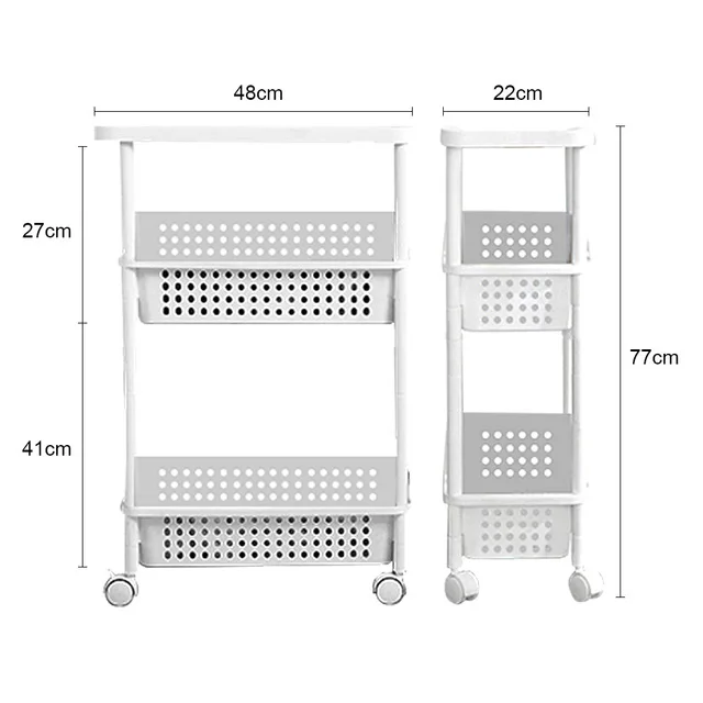 Кухонный органайзер, полка для хранения зазоров с колесиком, полка для хранения зазоров, съемная полка для хранения, ручка, зазор, полки, пластиковый ящик - Цвет: 3 layers