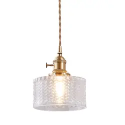 Винтаж латунь стекло одной головы подвесной светильник американский творческий минималистский E27 подвесной светильник для ресторана бар