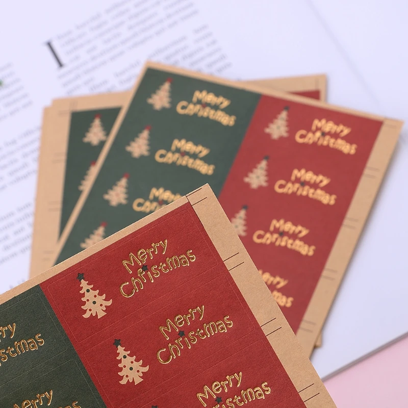 

100Pcs Merry Christmas Package Seal Sticker For Gift Label Sticker Scrapbooking