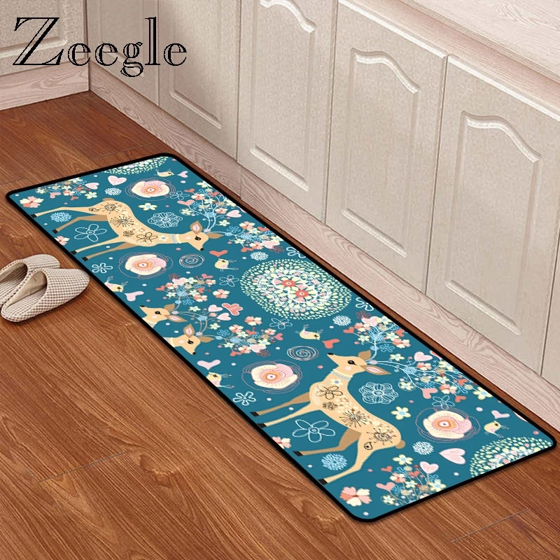 cheap Zeegle Durable Kitchen Mat Long Rectangle Floor Mat Sewing Covered Edges Carpet Rugs Front Door Entrance Mat Welcome Doornat
