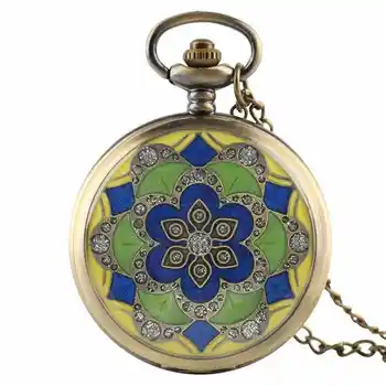 

Luxury Jewelry Green Jade Crystal Pendant Quartz Analog Pocket Watch Necklace Pendant Chain Unique Gift for Men Women Lady Girls