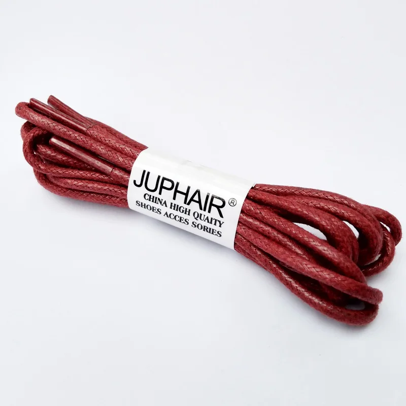 JUP1-12 Pair Purple Red Rounds Wax Cotton Lace Waxed Shoes Sport Shoelaces Unisex Sneaker Martin Boots Strap String Leather Cord
