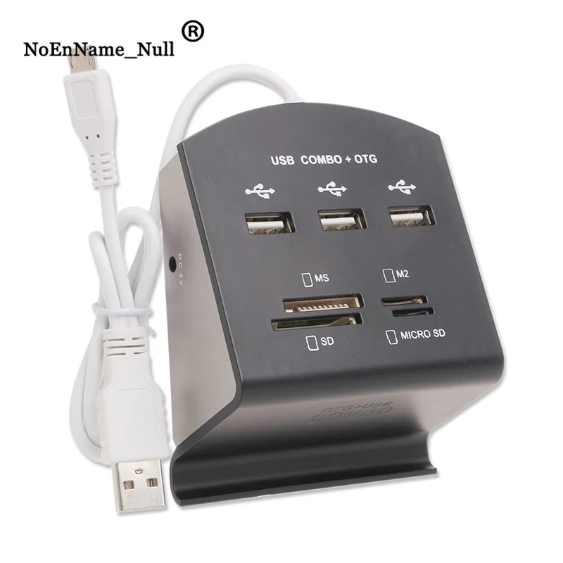 

3-Port USB Hub Card Reader OTG USB 2.0 HUB Splitter Combo Stand Card Reader Support Micro SD M2 MS dropshipping