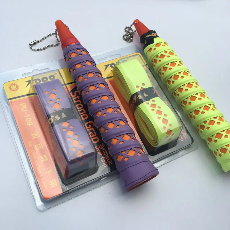 

1 pc TOPO Card packing overgrip sticky feel tennis Over Grips keel 2-color badminton Tennis Anti-skid Sweat Absorbed Wraps