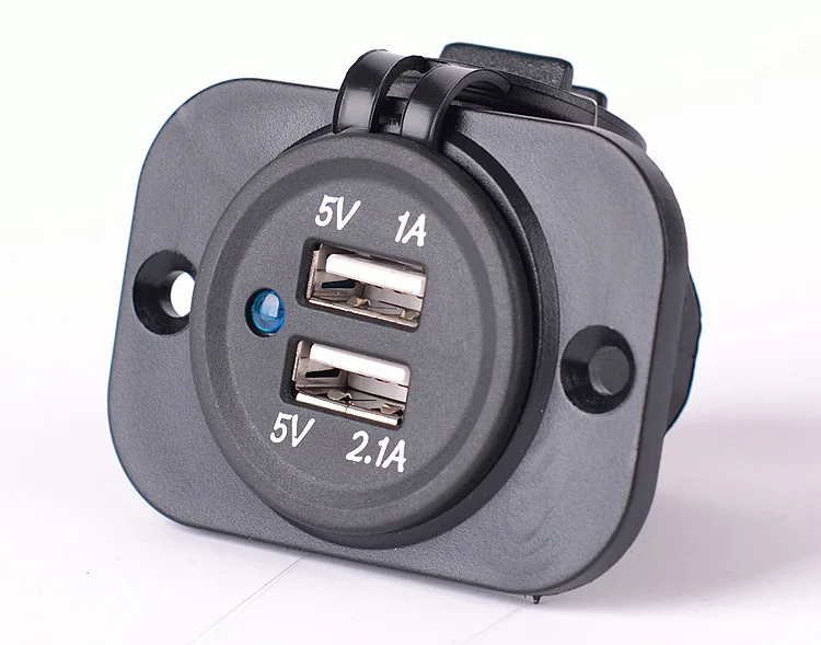12V 24V Автомобильный адаптер питания розетка двойной USB зарядное устройство
