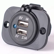12V 24V Автомобильный адаптер питания розетка двойной USB зарядное