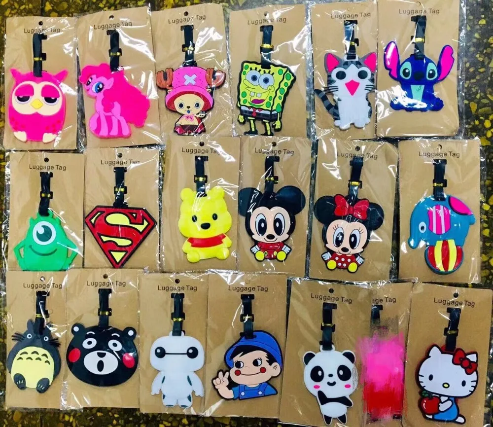 Аксессуары для путешествий совы багажные бирки Микки Минни Стич чемодан ID