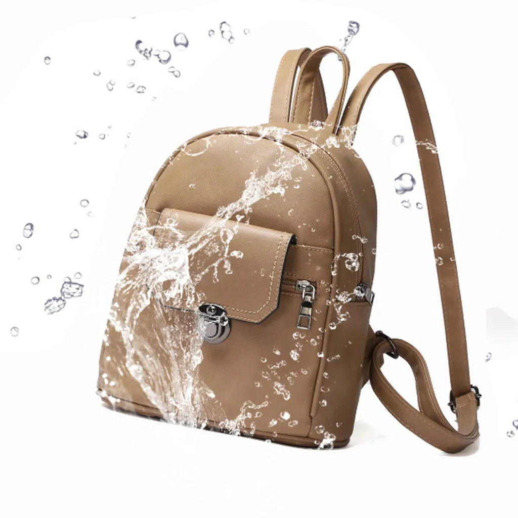 

simple Fashion Women Solid Square Softback Leather Backpack Laptop Retro Travel School Simple Bag with Interior Slot Pocket 10H