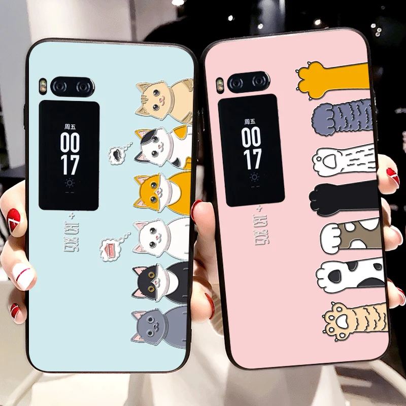 

Luxury Fashion Cases For Meizu U10 U20 E M3E E2 E3 Cartoon cat Animal character cover For MEIZU Pro 6 7 Plus Pro6 Pro7 Plus