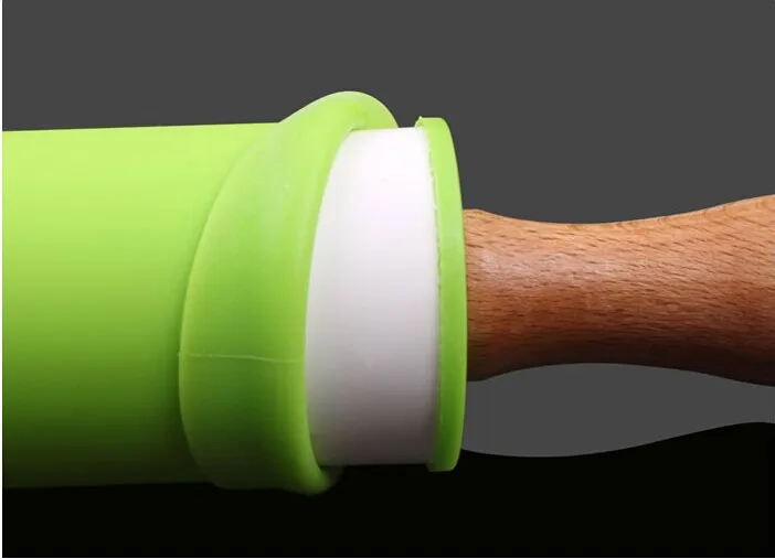 1 шт. высокое качество 30,5 см 12 дюймов силиконовая антипригарная деревянная ручка скалка для теста кухонные аксессуары силиконовая скалка для дерева