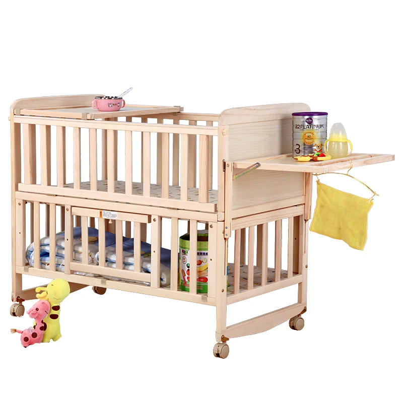 Lit De Bebe En Bois 8 En 1 Avec Etagere Berceau Etendu Pour Bebe Lit Reglable En Hauteur A 3 Niveaux Peut Se Combiner Avec Un Lit Adulte En Pin Aliexpress