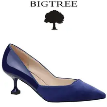 Bigtree 2017 Новая женская обувь классические Насосы женская обувь без шнуровки на среднем каблуке женские туфли на высоком каблуке женские туфли-лодочки sandalias de Salto