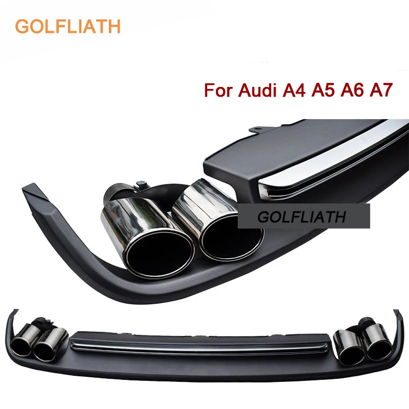 Special Price GOLFLIATH Rear Diffuser Lip Kit Bumper Skid Plate Einde Pijp Uitlaat Tip S4 S5 S6 S7 Stijl Voor Audi A4-A7 2012-2015 4-deurs Sedan Special Price GOLFLIATH Rear Diffuser Lip Kit Bumper Skid Plate Einde Pijp Uitlaat Tip S4 S5 S6 S7 Stijl Voor Audi A4-A7 2012-2015 4-deurs Sedan