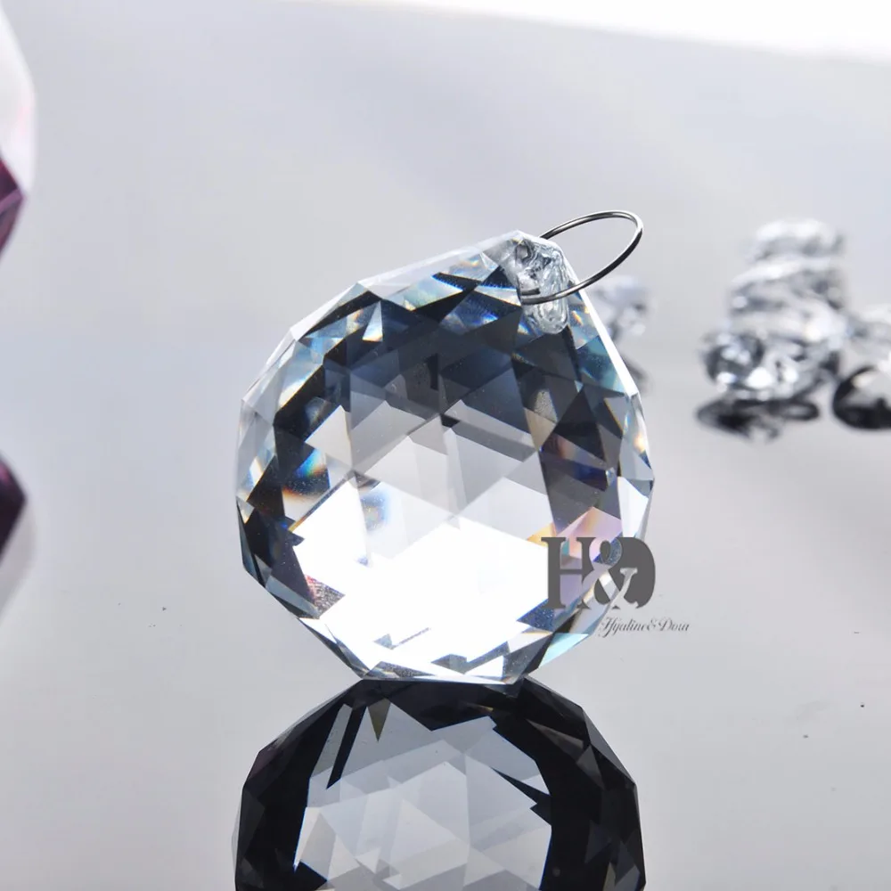 H& D 3 шт. 40 мм цветной Многогранный хрустальный шар призма люстра Хрустальные детали подвесной светильник шар солнцезащитный шар домашний декор