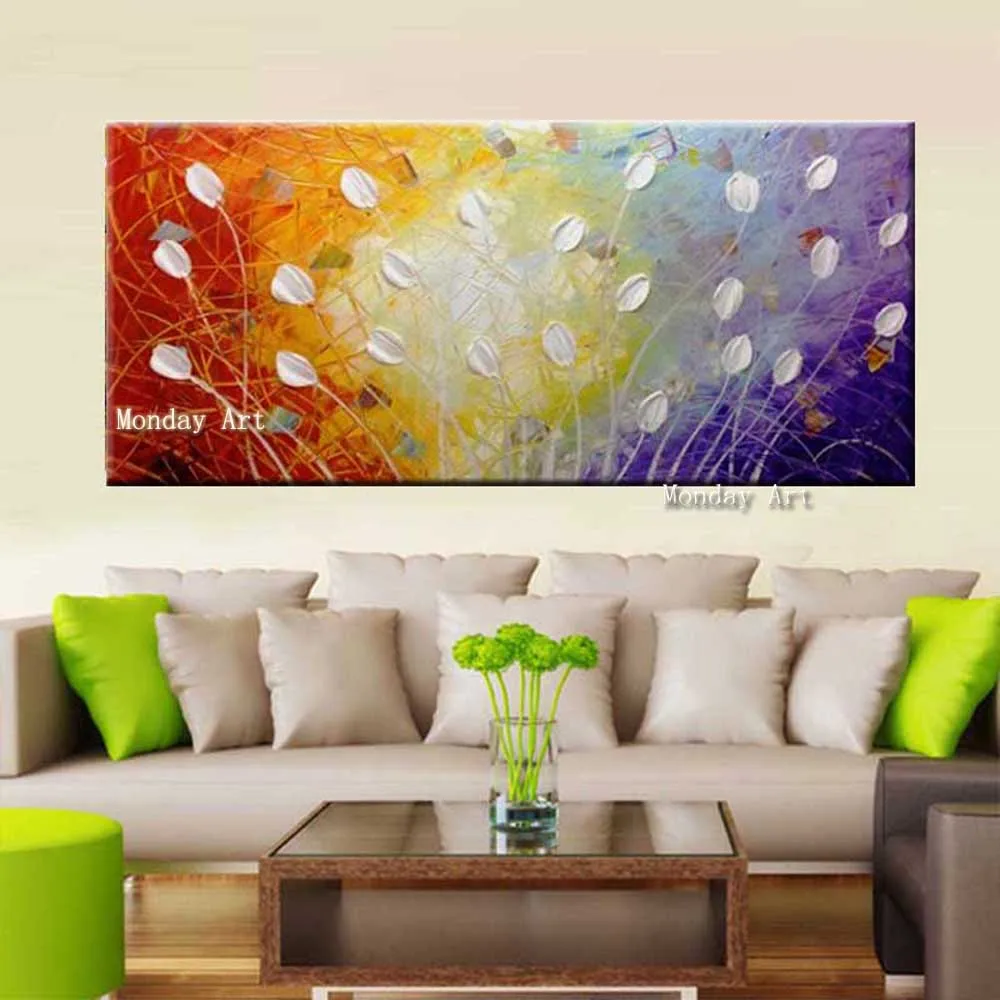 Large-Size-Hand-Painted-Palette-Knife-Flower-Oil-Painting-On-Canvas-White-FLower-Impasto-Wall-Picture (1)