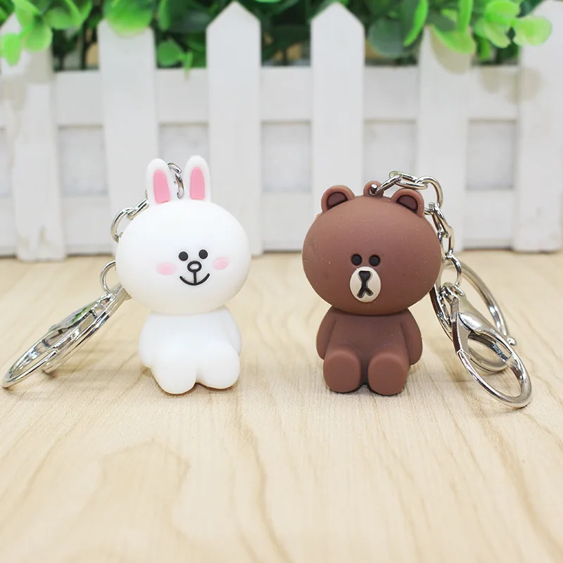 

Korean cute doll key chain pendant Personal Gifts Bunny Cony bear Yellow duck Key pendant