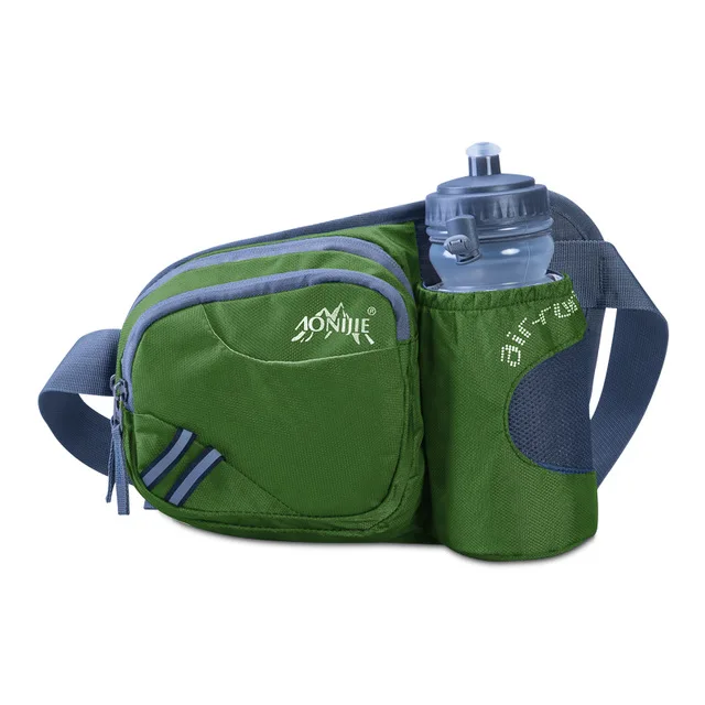 Бегущий марафон поясная сумка для мужчин и женщин спортивный альпинистский Туризм гонки Фитнес легкий гидрационный ремень бутылка для воды хип поясная упаковка - Цвет: Green-with-Bottle