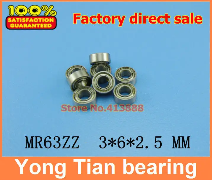 

10pcs Manufacturers selling MR63 SMR63 Z SMR63ZZ L-630ZZ WA673ZZA 3 x6x2. 5mm Miniature stainless steel bearing 440C material