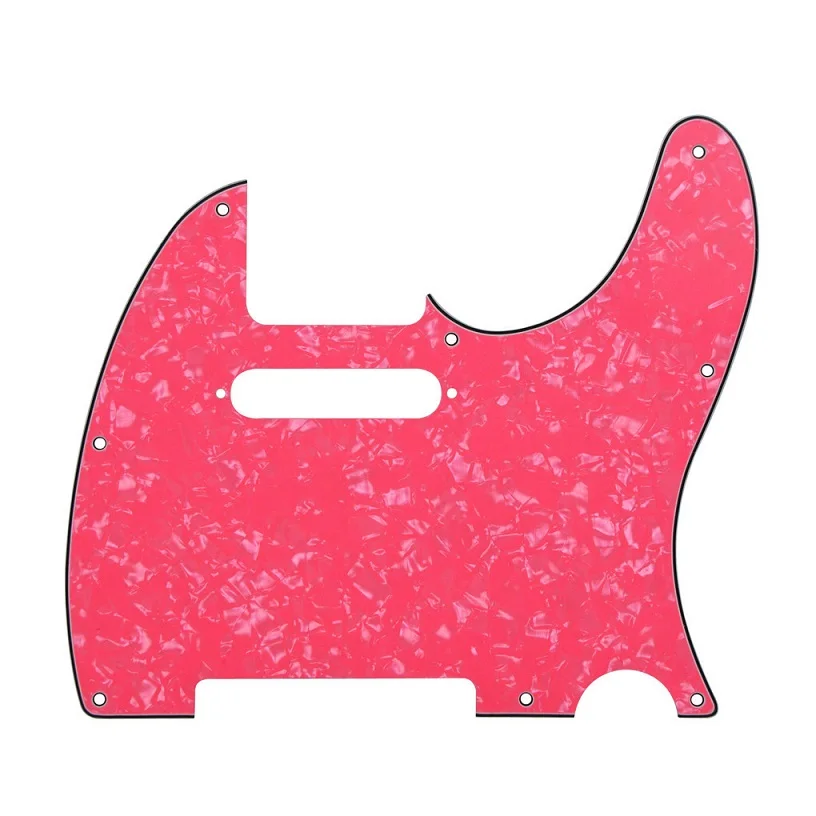 FLEOR 1 шт. электрогитара Tele Pickguard скретч пластина 8 отверстий w/звукосниматель с одинарной катушкой отверстие для США/Мексика Tele гитары аксессуары - Цвет: Light Pink Pearl