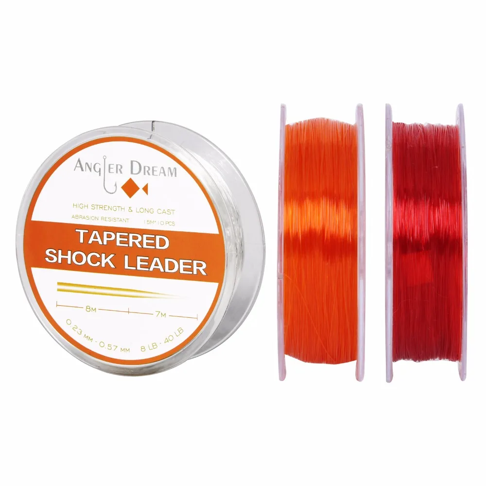 

Angler Dream 10 PCS / Spool Nylon Shock Leader Line 15M *10PC Saltwater Fishing Line 6LB-40LB Sea Fishing Shock Leader