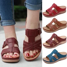 Sandalias de verano para mujer, sandalias ortopédicas Premium de 5 colores, sandalias de Punta abierta para mujer, zapatos informales transpirables Vintage antideslizantes, zapatos de playa