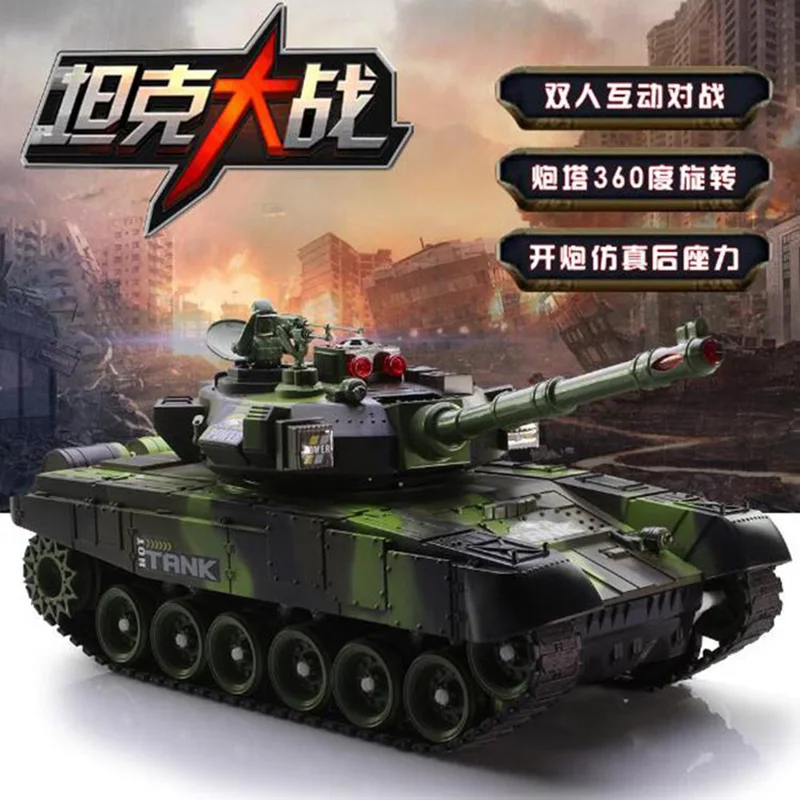 Charging Remote control tank model Russian T90 camouflage battle tank car off-road electric children's toy 33cm