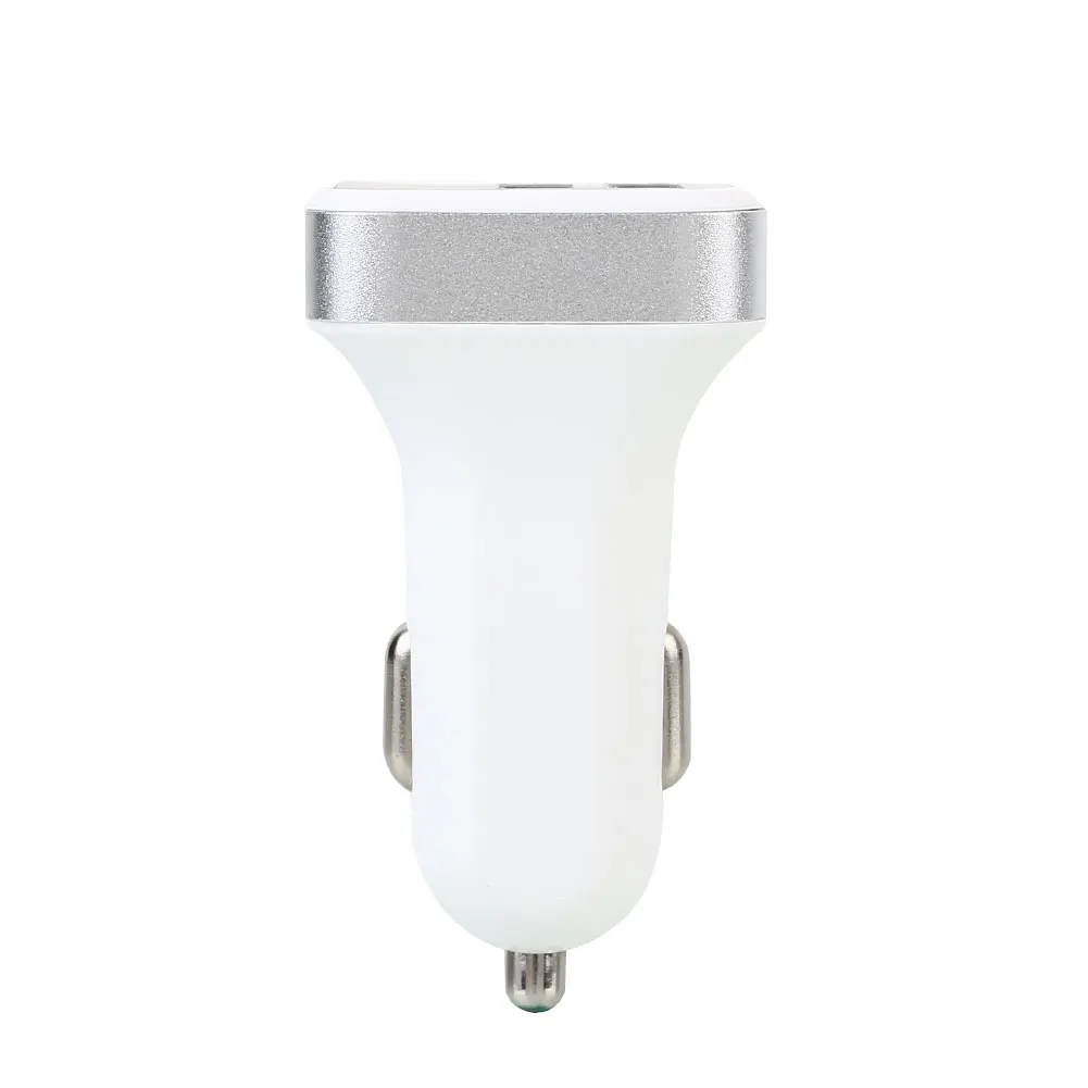 Автомобильный прикуриватель power Dual USB адаптер питания с экраном дисплея - Название цвета: silver color