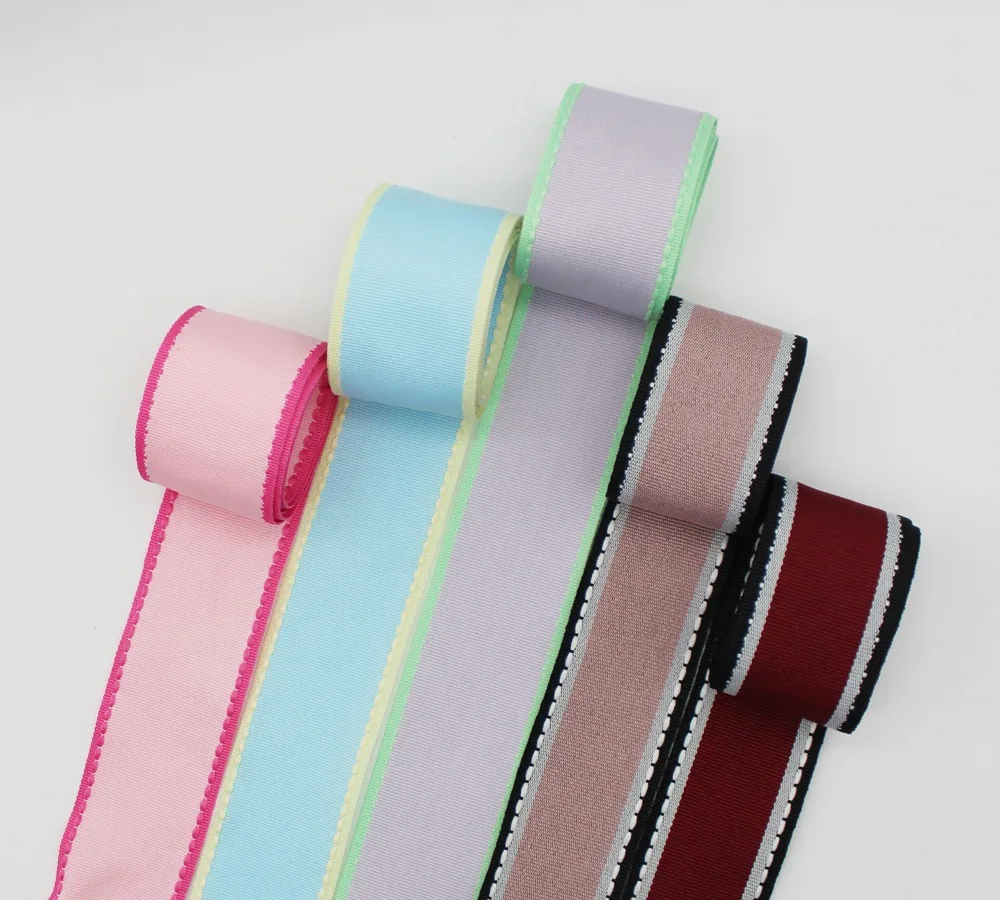 

Saddle Multicolor Stitch Grosgrain Ribbon Contrast Color Trim Crochet Patterns 100% Polyester Fabric For DIY Hairbows DIY Making