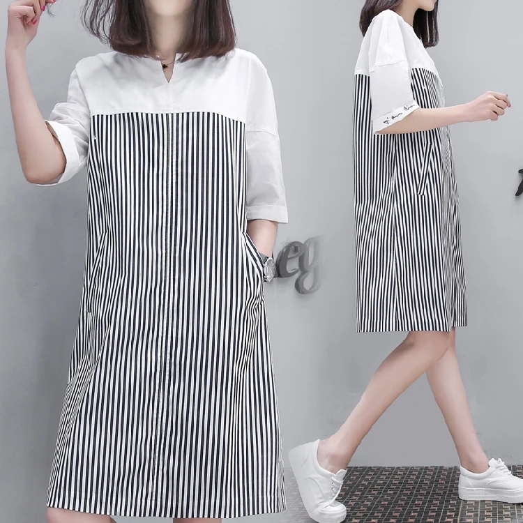 

Nursing Dress Women Summer Casual Striped Loose Breastfeeding Dress for Feeding Maternity Pregnancy Clothes Plus Size