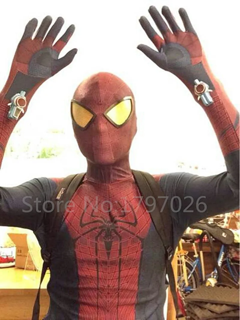 Amazing Halloween Superhero Spiderman 2 Pattern Zentai Suits, Aveners Women Men Kids Spiderman Costume With Eyemask and Shoes