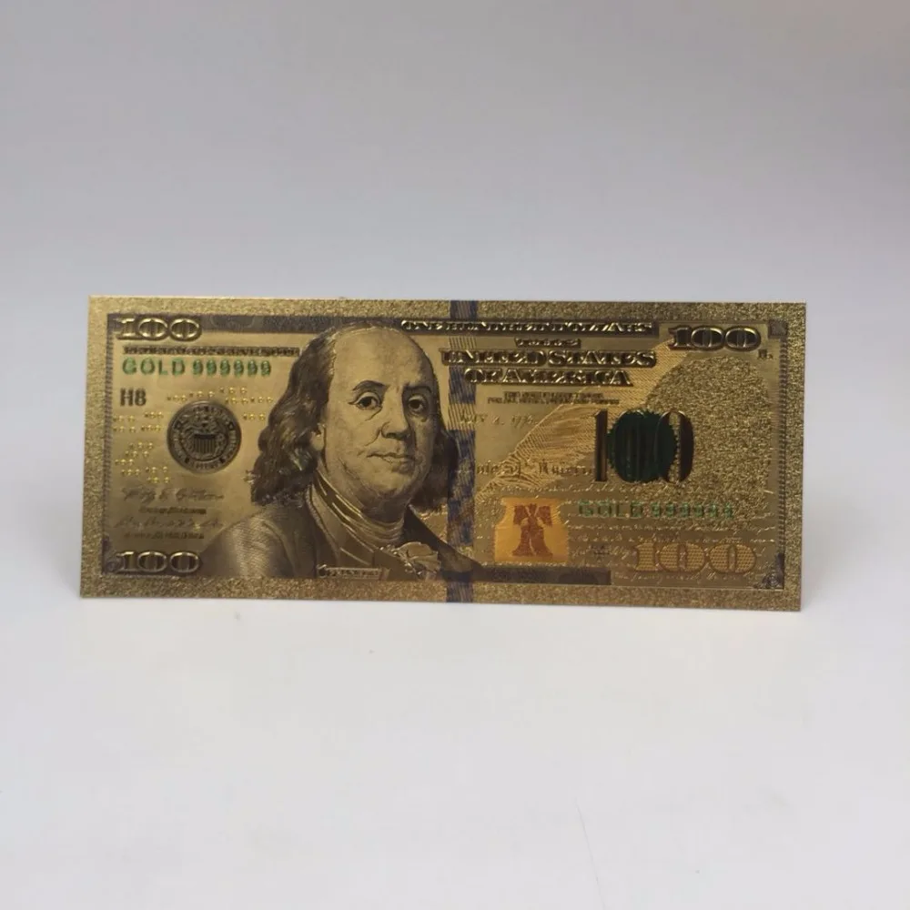 1 шт. Kelin поставка водонепроницаемая и прочная позолоченная банкнота 24k $100 Дональд