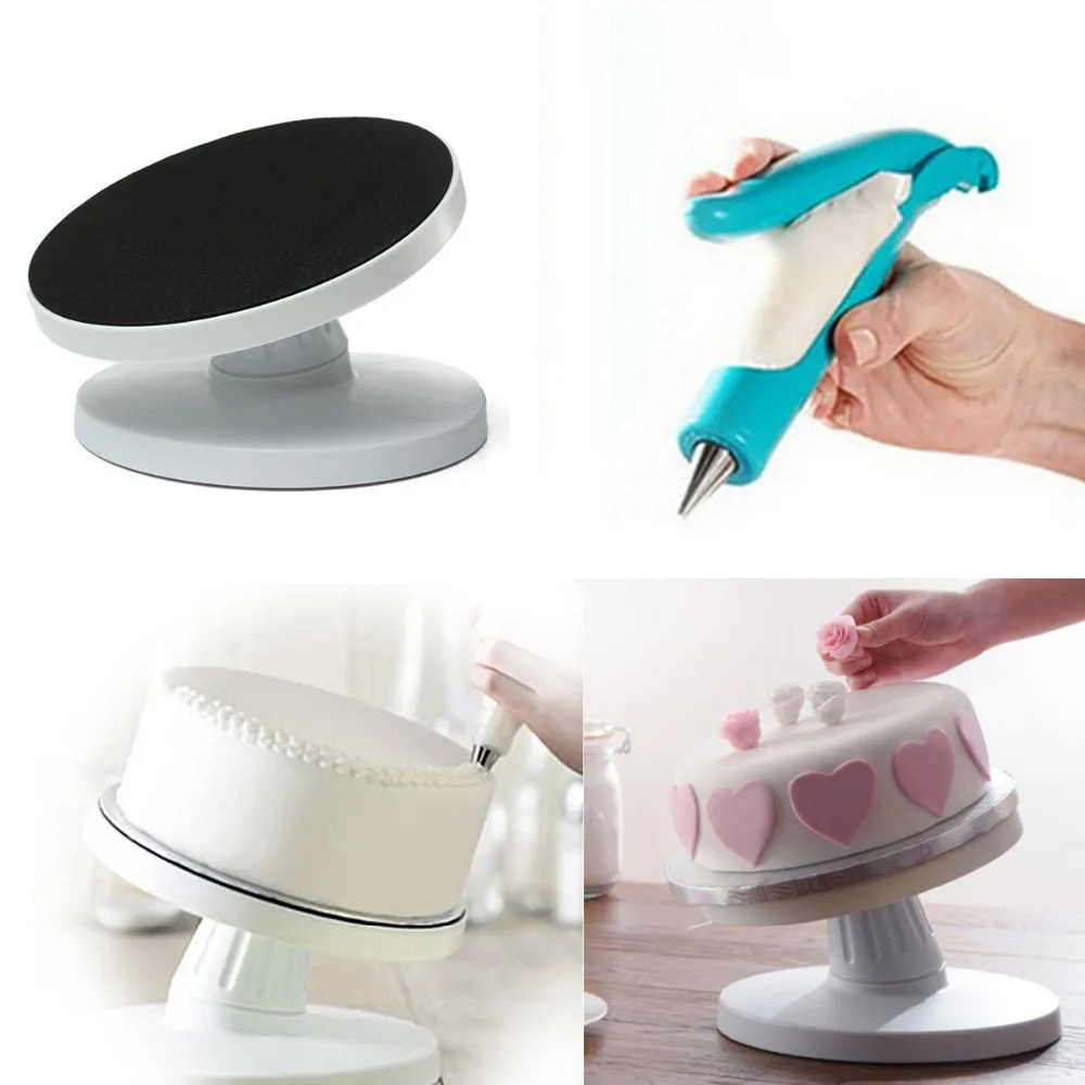 Food Grade Plastic Material Cake Decorating Turntable Rotating