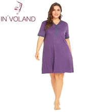 IN'VOLAND, женская одежда для сна, платье размера плюс XL-5XL, летние Ночные рубашки для беременных, кормящих грудью, ночное белье, женские платья, ночные рубашки