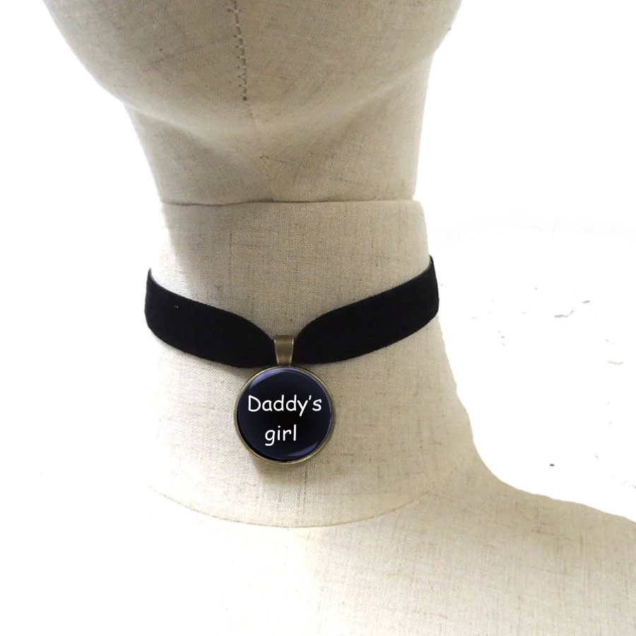 FeRtish suede cord DADDY'S GIRL dog pet чокер кулон регулируемый сексуальный подарок БДСМ NW018