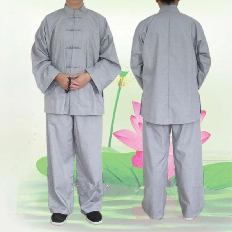 

Festival clothing Buddhist Shaolin Monk Suits Kung Fu Uniform Martial High Quality Cotton BUTTON FLY Arts Arhat Clothing Sets