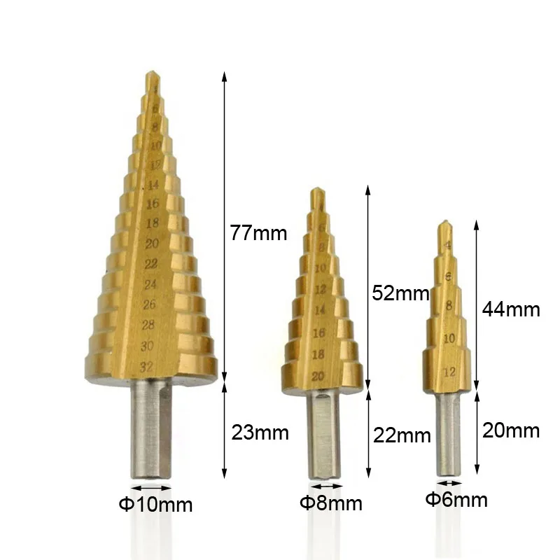 Шаг сверло мм 32 мм треугольный шнек сверло 4-мм 32 мм/4-мм 20 мм/4-12 мм треугольный хвостовик Сверло Прямой Флейта Шаг треугольная Пагода форма