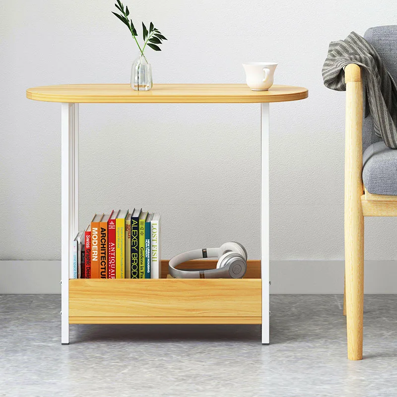 Двухслойный овальный журнальный столик из дерева в скандинавском стиле, столик для гостиной, диван, столик, маленький обеденный стол, маленький столик, мебель для дома
